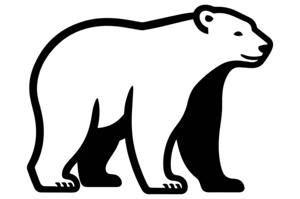 Kutup ayısı vektör silueti çizimi.