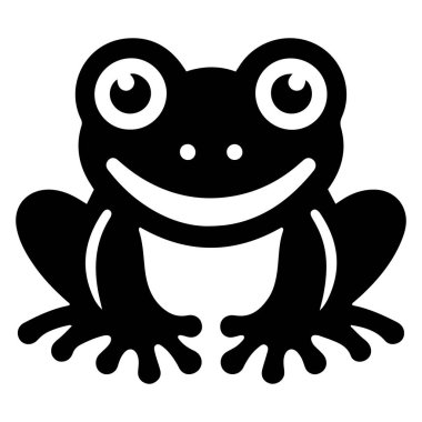 Kurbağa oturma silueti vektör çizimi.