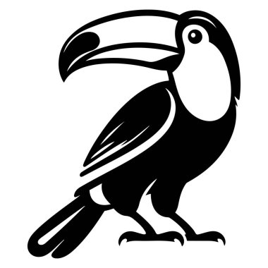 Toucan kuş silueti vektör çizimi.