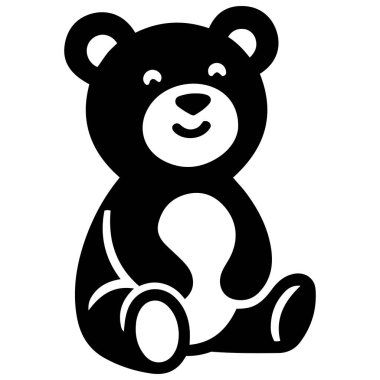 Beyaz arkaplanda ayı silueti vektör çizimi.