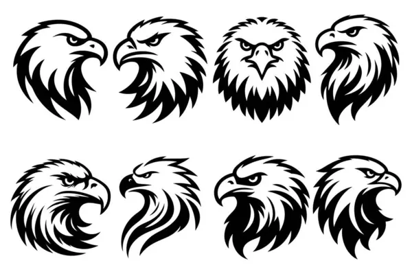 Kartal kafası siluet vektör çizimi.