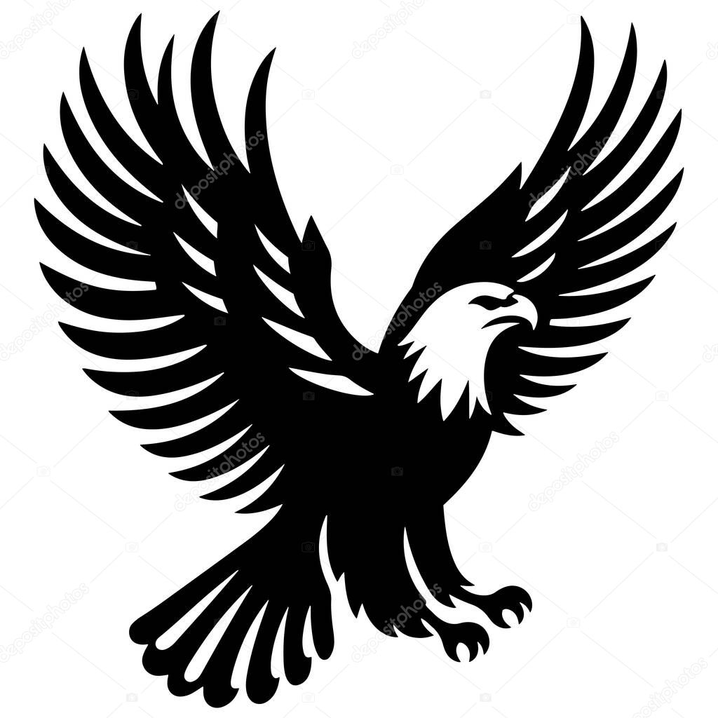 Eagle silhouette vector illustration.