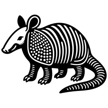 Armadillo siluet vektör çizimi.