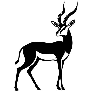 Ceylan geyiği silueti vektör simgesi çizimi.