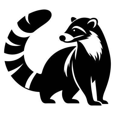 Coati siluet vektör resimleme.