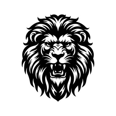 Kızgın Aslan baş vektör illüstrasyonuName.