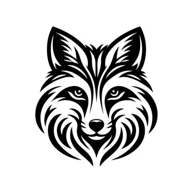 Tilki kafasının silueti, Vahşi yaşam tilkisinin vektör çizimi.