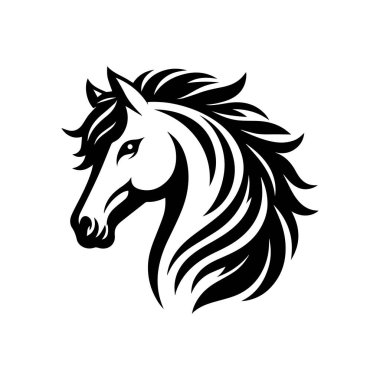Büyülü sanat yaratıcısı tek boynuzlu at ikonu tasarımı at kafası vektörleştirilmiş tek boynuzlu at ikonu.