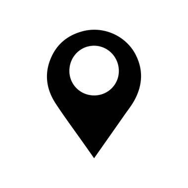 Beyaz Arkaplanda GPS Konum Haritası imleç Vektör Tasarımı.