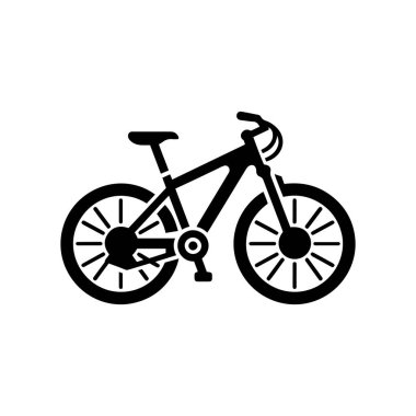 Beyaz arkaplanda bisiklet vektörü simgesi.