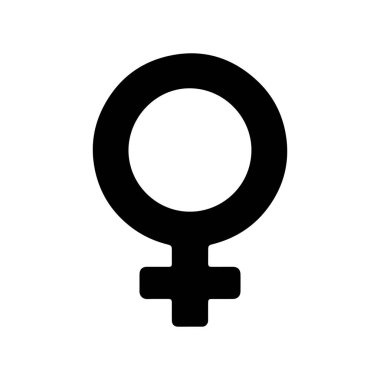 Beyaz arka planda kadın cinsiyet vektör simgesi. Kadın sembolü çizimi.