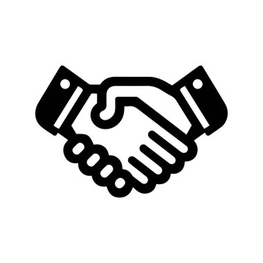 Beyaz arkaplanda el sıkışma vektör tasarımı çizimi. İş anlaşması el sıkışması veya uygulamalar ve web siteleri için dostane tokalaşma sembolü.