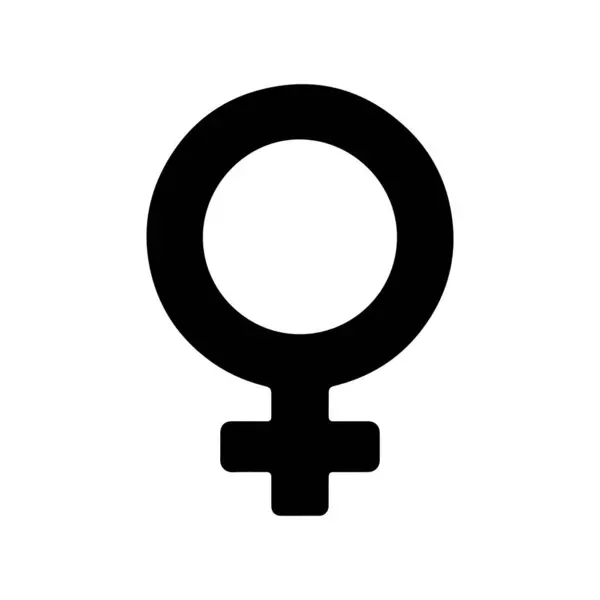 Beyaz arka planda kadın cinsiyet vektör simgesi. Kadın sembolü çizimi.