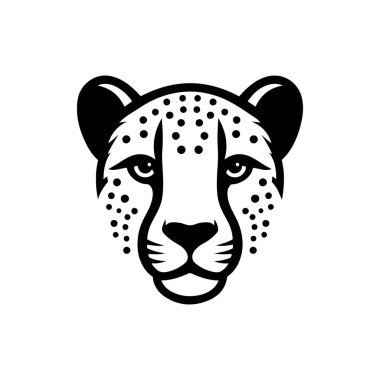 Çita baş vektör çizimi beyaz arka planda izole edildi. Çita logo simgesi vektör dizayn etti.