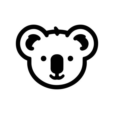 Beyaz arkaplanda şirin koala başlık çizgisi vektör illüstrasyonu.