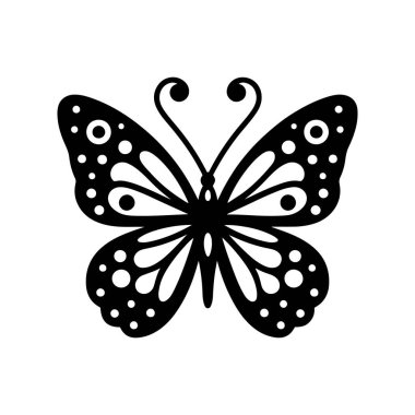 Beyaz arkaplanda güzel kelebek vektör çizimi.