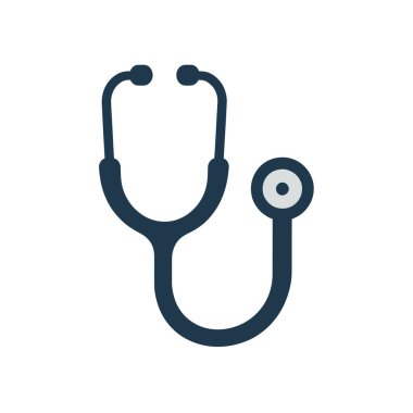 Tıbbi ve sağlık hizmetleri steteskop vektör simgesi.