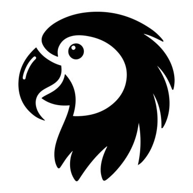 Parrot bird head silhouette vector illustration. clipart