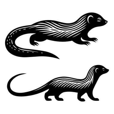 Firavun faresi bebek silueti vektör çizimi seti.