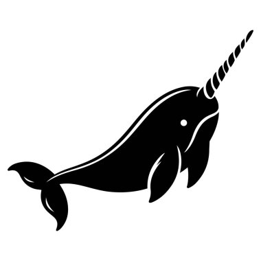 Deniz gergedanı silueti vektör resimleme.