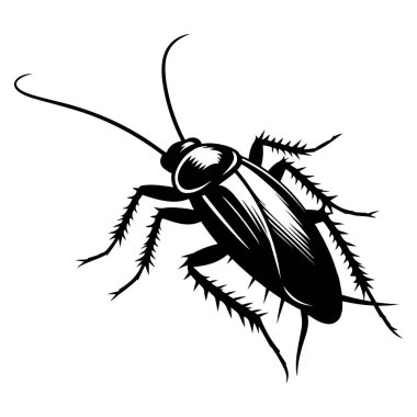 Bıyıklı Hamamböceği silueti vektör çizimi.