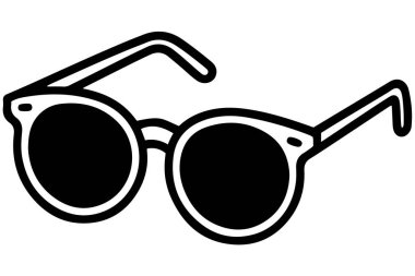 Yaz gözlüğü. Güneş gözlüğü siluet vektör çizimi.