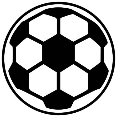 Top sembolü simgesi. Futbol silüeti vektör çizimi.