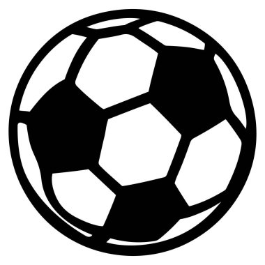 Top sembolü simgesi. Futbol silüeti vektör çizimi.