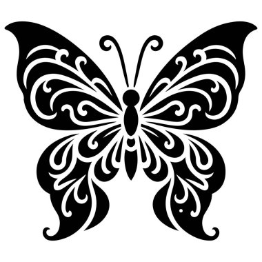 Kelebek Silueti Vektör Çizim Logosu