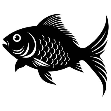 Sıçrayan Balık Silüeti Vektör İllüstrasyonu