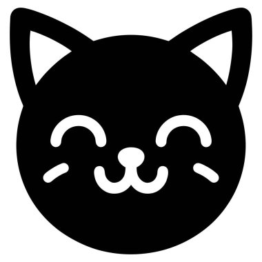 Cat Emoji yüz çizgi film siluet vektör illüstrasyon tasarımı