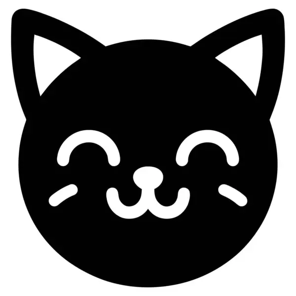 Cat Emoji yüz çizgi film siluet vektör illüstrasyon tasarımı