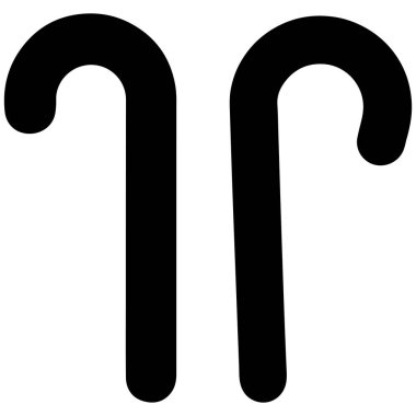 Düz siyah tatil demeti siluet vektörü ve illüstrasyon festival elementlerine yerleştirilmiş şeker kamışı