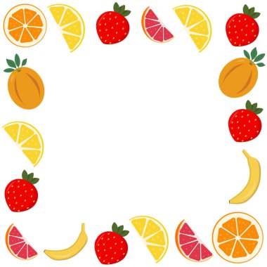 Arka plandaki meyvelerin çerçevesi Yüksek kaliteli fotoğraf