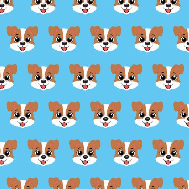 Tekrar eden kusursuz köpek deseni yüksek kaliteli bir fotoğrafla karşılaşıyor