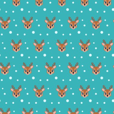 Geyik yüzlerinin kusursuz yinelenen deseni