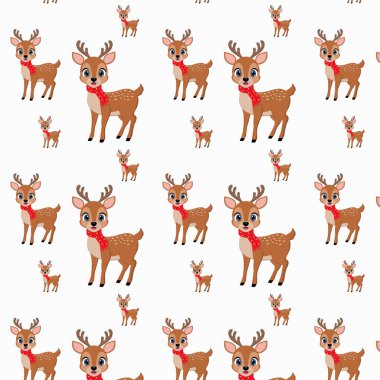 Kırmızı eşarplı, kusursuz bir geyik deseni.