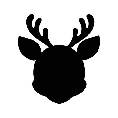 Boynuzları olan ren geyikleri düz vektör görüntüsü