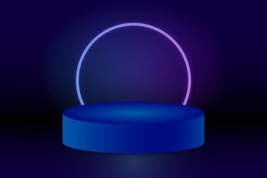 Karanlıkta parıldayan neon sahne podyumu