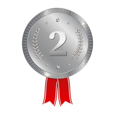 Şeffaf arkaplanda ikincilik için gümüş madalya