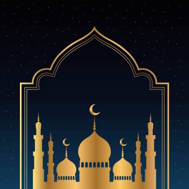 Kemer ve camiye sahip Arapça arkaplan