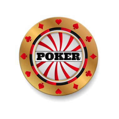 Poker. Kumarhane çipi izole. Vektör illüstrasyonu