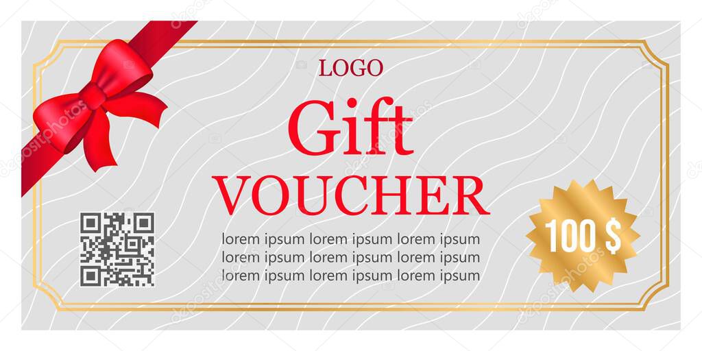 Design template for certificate, gift coupon, voucher