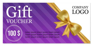 Hediye çeki, şenlik tarzı altın yaylı sertifika.