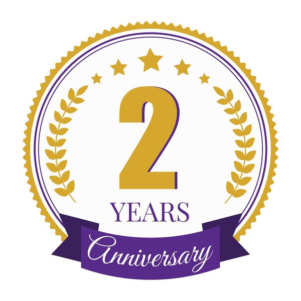 Logo 2 Year Anniversary Celebration Design Template