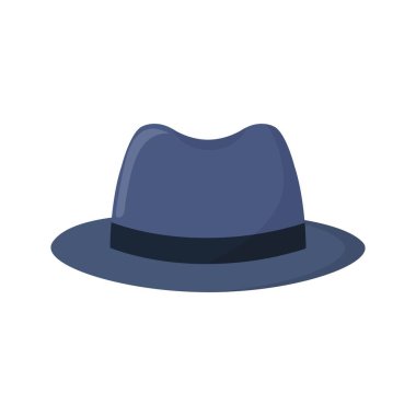 Düz bir şapkayla. Vektör illüstrasyonu