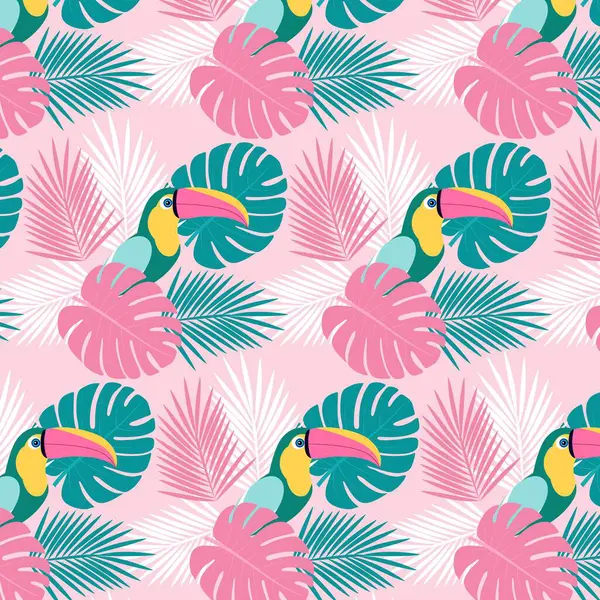 Yapraklar ve tukanlarla kusursuz tekrarlanan desen