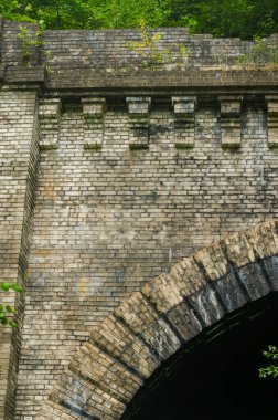 old brick arch of tunnel . High quality photo clipart