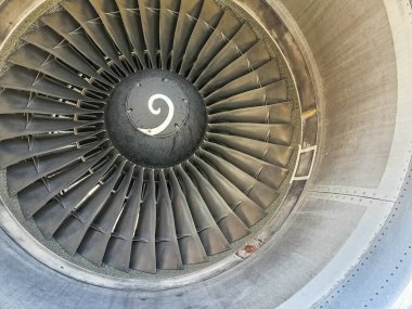 Uçağın yakın çekim jet motorları. Yüksek kalite fotoğraf
