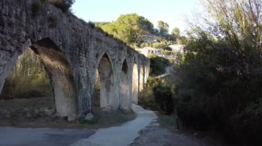 İHA 'dan Xativa mahalle manzarası. Yüksek kaliteli FullHD görüntüler